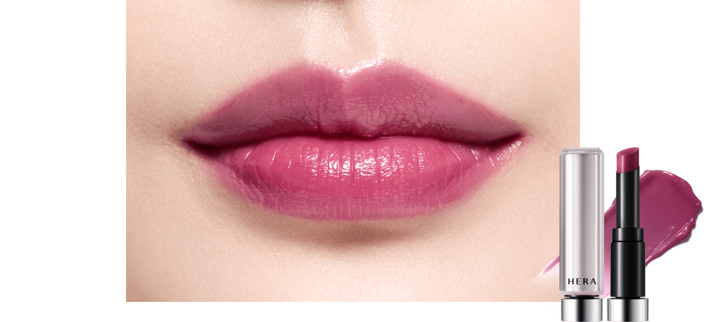 A model's lips using HERA New Sensual Nude Balm #88 BOYSENBERRY