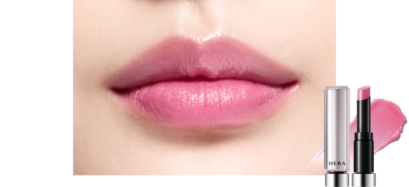A model's lips using HERA New Sensual Nude Balm #142 WILDFLOWER
