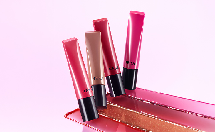 4가지 색상의 센슈얼 틴티드 샤인 립 세럼